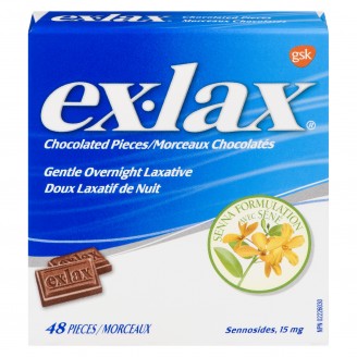 Ex-Lax Gentle Overnight Laxatives, Chocolate - 48 Tablets